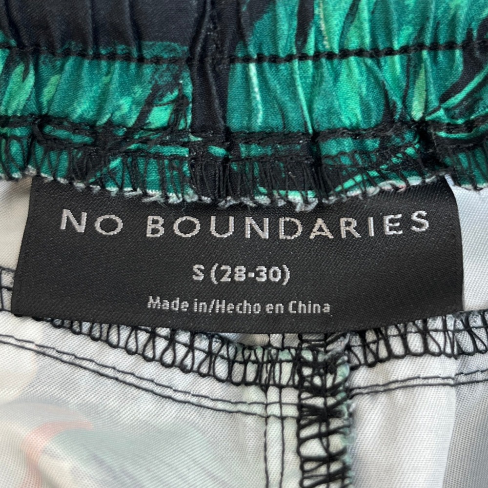 No Boundaries Men's Swim Trunks Small‎ Black Tropical Floral Drawstring Lined - Picture 3 of 7